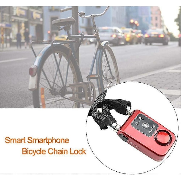 Motorcykel Kædelås Y797g Vandtæt Smart Bluetooth Cykellås Kæde Med Stærk Hængelås 110db Alarm App Kontrol Til Ios/Android