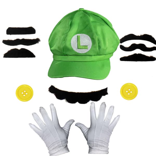 #2-delt Super Mario Bros. Cosplay Kostyme Sett#