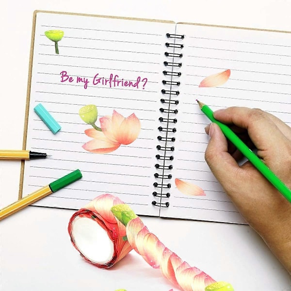 Rull Maskering Scrapbook Klistremerke Selvklebende Papir Blomsterblader Tape Washi Tape