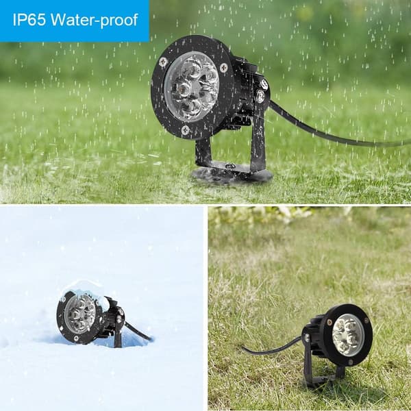 4 st Utomhuslampor med bas 10W 220V IP65 Vattentät Justerbar
