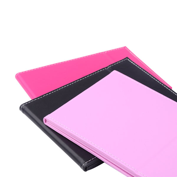 #1 Stk Foldbar og Bærbar Makeup Spejl Rejse Bord Spejl med Stativ Kompakt PU Læder Bord Spejl#