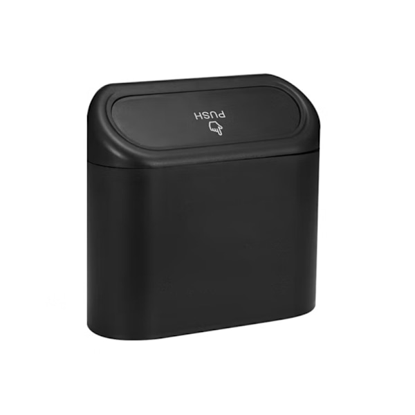 #2-pack Liten Bil Soppa Bil Soppa med Lock Vattentät Bil Soppa Bärbar Hängande Bil Förvaringslåda för Bil Kontor (Svart)#