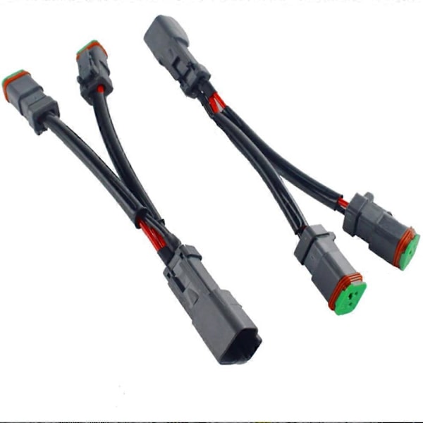 2 stk Y-formet Dobbel Utgang Deutsch DT DTP 2-pinners Adaptere Koblinger Splittere Kompatibel med LED Pod Lys, LED Lysbar, LED Arbeidslamper, Tåkelys