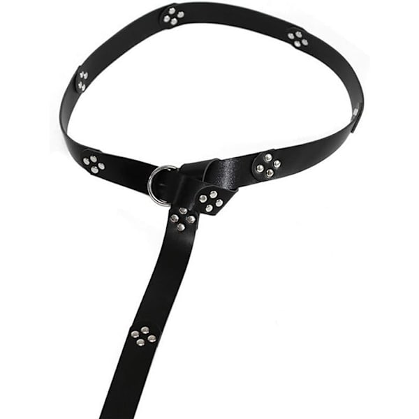 Viking O-Ring Spænde Bælte (Sort), PU Læder Ring Bælte, Middelalder