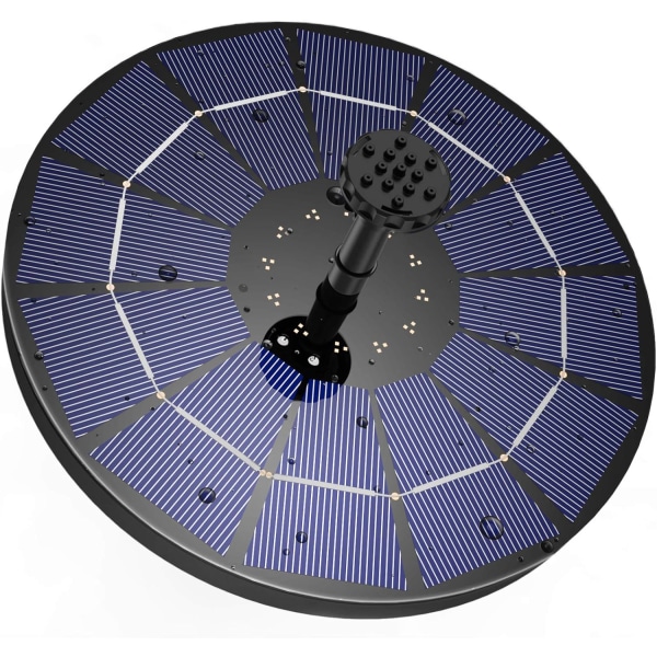 3,5W Solcellsdriven Flytande Fontän för Utomhus, Solcellsdriven Dammpump med Batteri