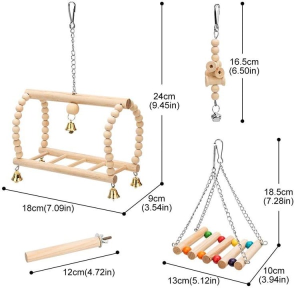 /#/8 stykker fugle legetøj sæt Jouets à mâcher pour perroquets, cloches sus/#/
