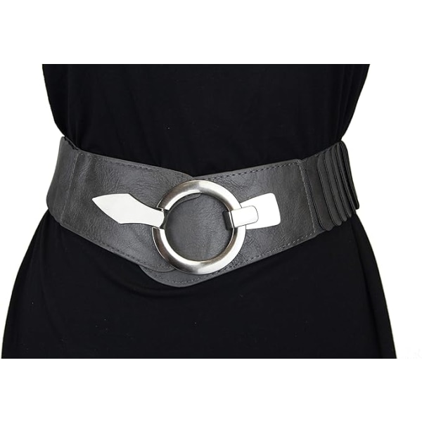 #Elastiskt bälte för kvinnor ca 6 cm brett med silverringlås#