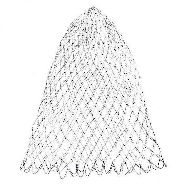 4x bärbar hopfällbar fiskehåv i nylon, rombisk maska, landningshåv - 50 cm