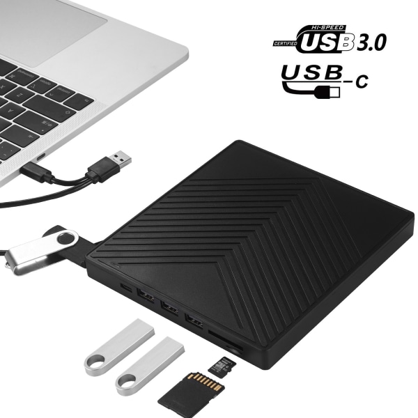 Extern CD/DVD-enhet med USB 3.0/Type-C