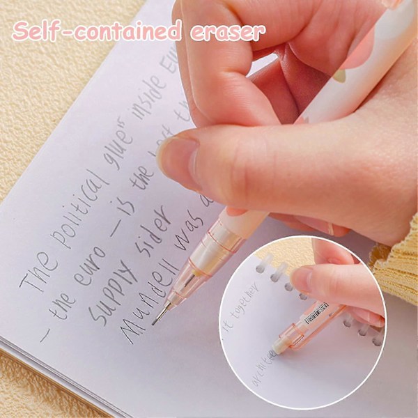 6 stk. Mekanisk blyantsett 0,5 mm Hb Automatisk blyant rosa