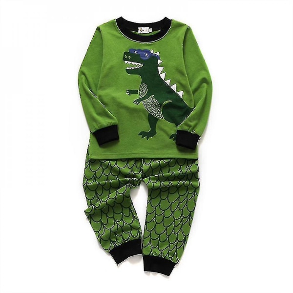 2-delad outfit Julpresent Pojkar Pyjamas Dinosaur Nattkläder Bomull Toddler Barn Sovkläder Vinter