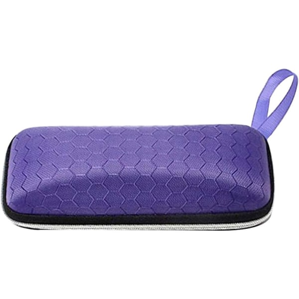 Purple Zipper Eyeglasses Case Portable Semi Hard EVA Glasses Cas