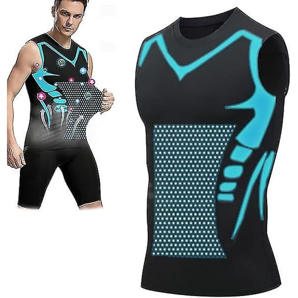Ionic Shaping Vest, Body Shaper för män, 2023 ny version Ionic Shaping Vest kompatibel män, kompatibelt andningsbart issilketyg