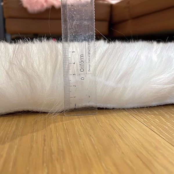 Valkoinen aluematto, keinotekoinen lampaantalja makuuhuoneen matto, pehmeä tuolin alusta