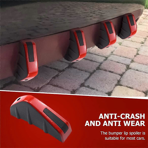 4 st Bil Nedre Stötfångare Läpp Diffuser, Anti-Krasch Tillbehör Spoiler Fena Skydd, Bakre Splitter Läpp Vinge, Universell Auto Dekoration för Bil SUV Lastbil