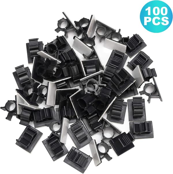 *100 kpl liimakaapeli pidikettä säädettävä kaapeli pidikettä, Premium Adhes*