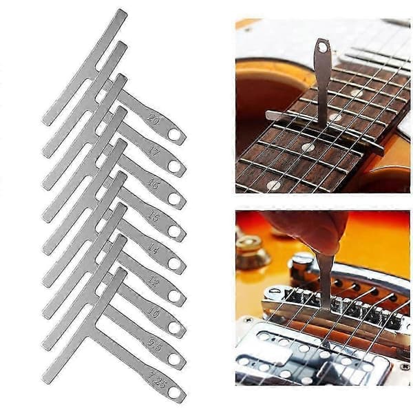 Gitarr Luthier Mätverktyg Kit Set Stränghöjdslinjal, 9 Understrängs Radiusmätare för Gitarr R