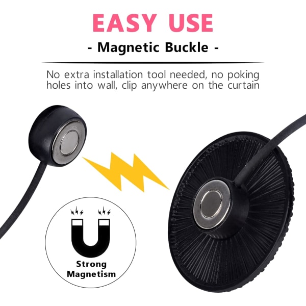 4 st Magnetiska Gardinband Hållare Metall Gardin Spänne