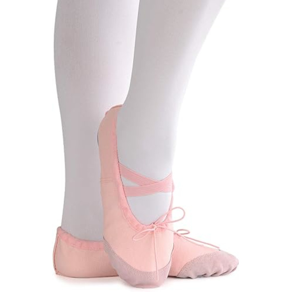 Jente Ballettsko Canvas Split Sole Danseslippere Yoga Flats G