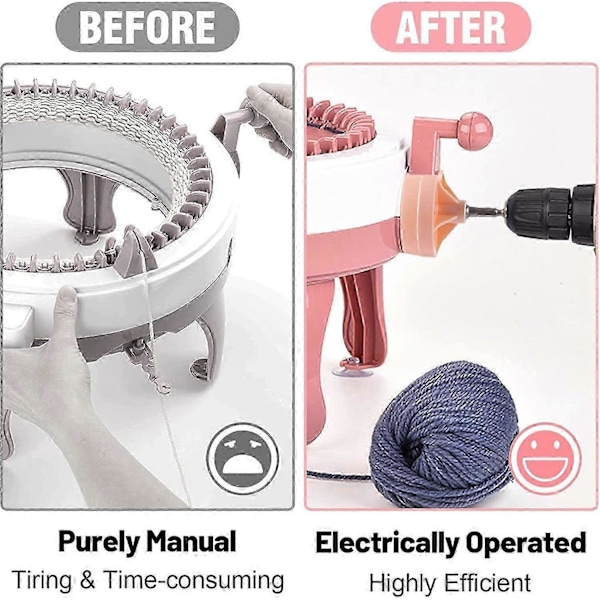 Strikkemaskine Adapter til Boremaskine, Hurtig Strik Power Adapter til Sentro 22, Sentro 40 og Sentro 48, Jamit, Håndsving Adapter med Hex Stål Bit Po