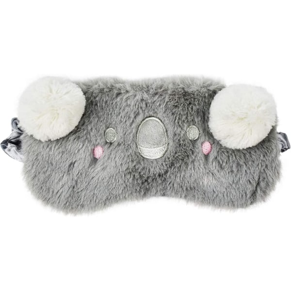 #Grå øyemaske for å sove, søte morsomme dyr 3D Koala Soft Fluf#