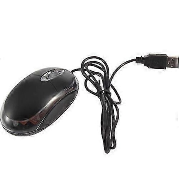 USB Sort Kablet Optisk Lys Scroll Hjul Mus til Computer PC Laptop