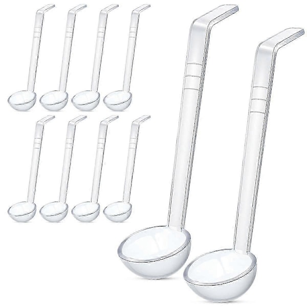 10 Stycken 20 cm 30 ml Klar Liten Slev Mini Slev för Sås Långt Handtag Plast Punch Skål Slev S