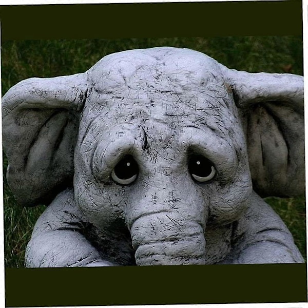 Elefantstatuer, 15 cm Resin Baby Elefant Ornamenter, Hage