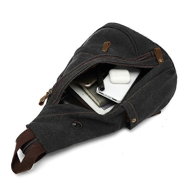 Blackretro Rintalaukku Miehille Reppu Naisille Sling Bag Kangas Olkalaukku Satchel Crossbody-laukku