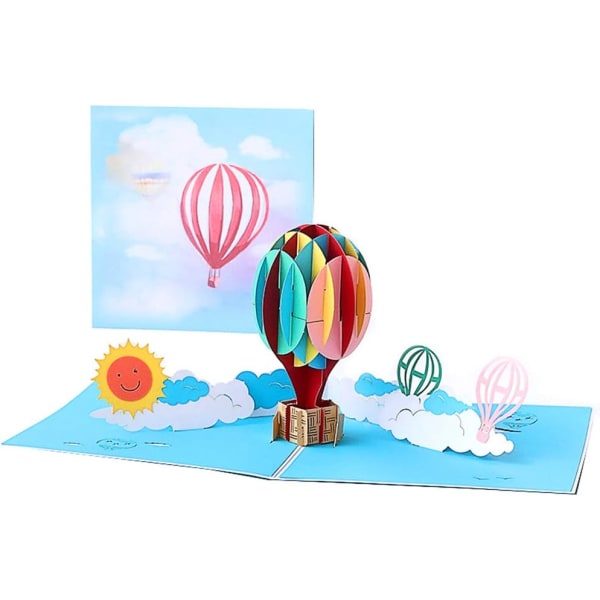 3D Pop Up [Födelsedagskort] (Heta Luftballong) [Gratulationskort] [Gra