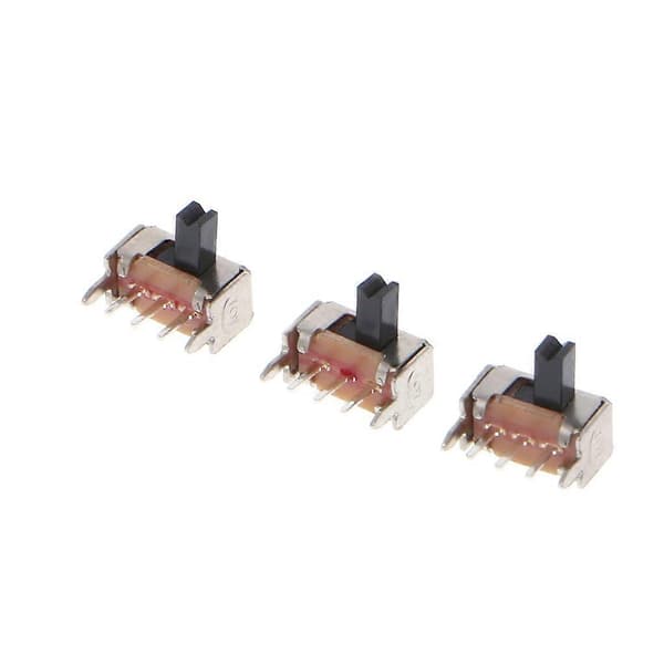 10 st Toggle Vertikal Glidbrytare 1P2T 3 Pin 3mm Skaft För PCB-montering SK12D07-V