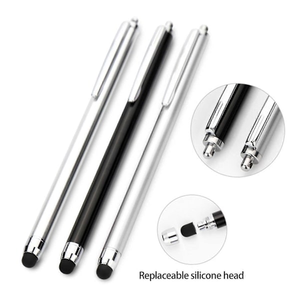 Kapasitiv penn Universal Sensitiv Berøring Ingen Forsinkelse Komfortabelt grep Utskiftbar spiss Skriving Bærbar Smarttelefon Nettbrett PC Stylus Penner for iOS
