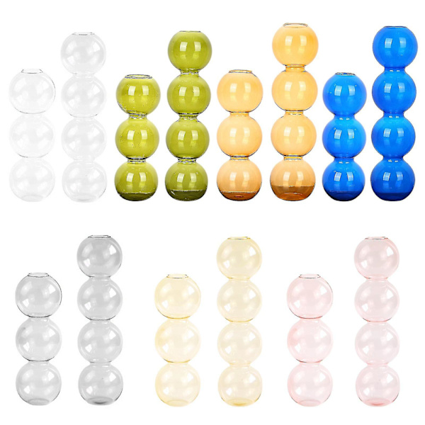 Kreativ Glasflaskvas Tre Bollar Transparent I Vindprydnad 3 Bollar Grå