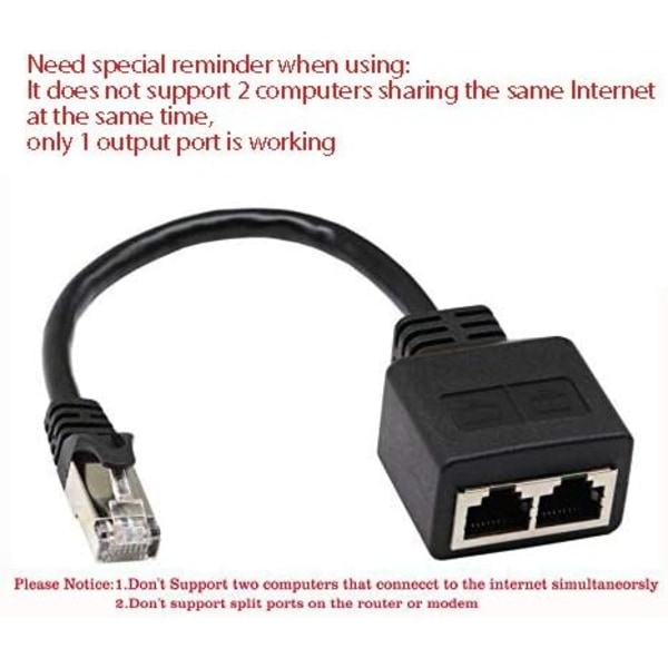 #RJ45 Han til 2 RJ45 Hun Netværk Y Splitter Kabel#