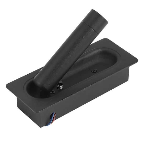 Rom LED Lampe Senggavl Vegglampe Vegglampe Seng Side Leselys Innfelt Automatisk Bryter Vegg, svart
