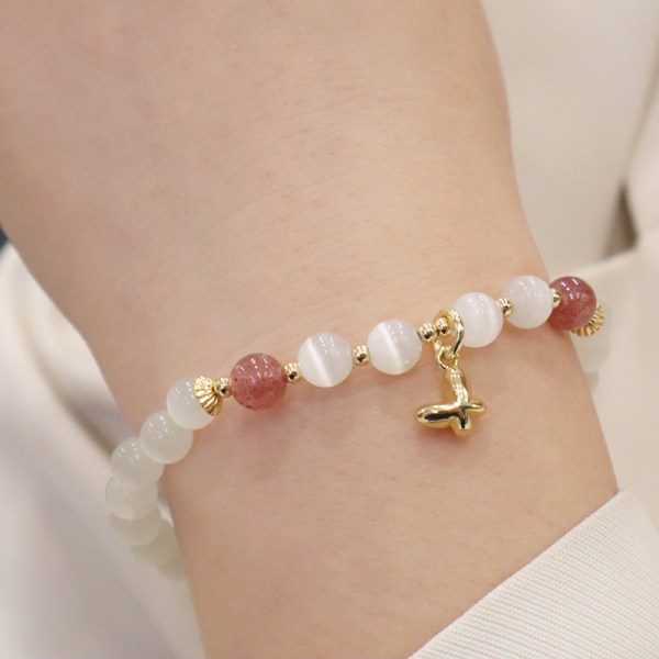 #1 STK Halvædelsten Armbånd til Kvinder Stjerner#