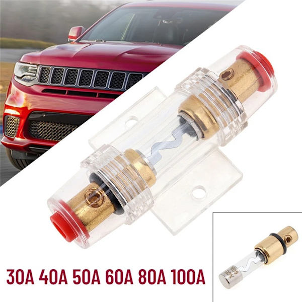 #Forgylt AGU-sikringholder og 1 60A forgylt glass AGU-sikringer for bilstereo strømsikkerhet#