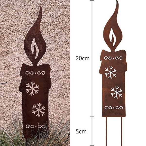 Sett med 4 Snowflake Candle-innsatser Blomsterpotte - Metal Garden Deco