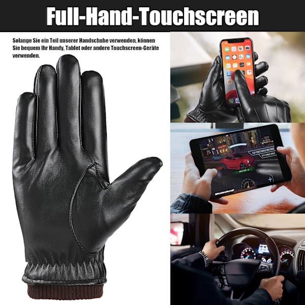 /#/Læderhandsker Mænd Touchscreen Tekstning Vinter Varme Sort/#/