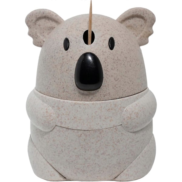 Tecknad tandpetarburk, automatisk tryck tandpetarlåda, koala tandpetarhållare