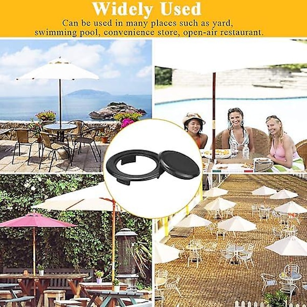 2 STK Bordparaply Plastik Hulring 42mm Hulbeskytter Terrassebord Anti-brud Anti-slid Solbestandig Parasol Bordring til Paraply Udendørs Par
