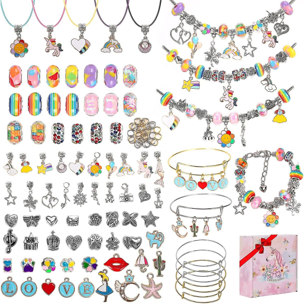 Girls Blet Maker Kit med pärlor Smycken Ch Blets Blets Halsband Snören Lämplig för pyssel hantverk Smycken för tonårsflickor 1 set