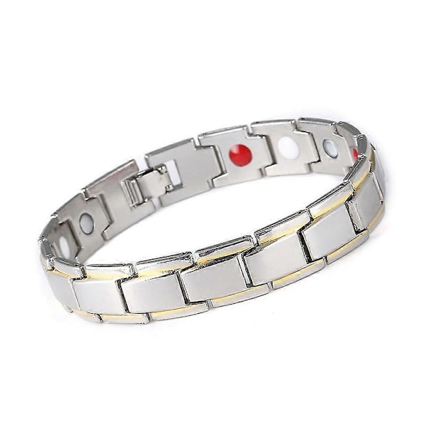 Terapi Herre Sundt Armbånd Med 4 Element Magneter Titanium Stål Armbånd