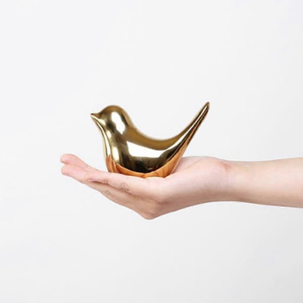 Moderna Guld Små Djur Statyer Ornament för Vardagsrum Sovrum Inredning