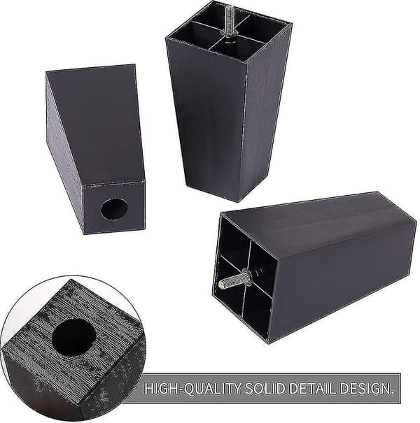 Møbelben 12 cm Koniske Plast Sofa Ben Pakke med 4 Koniske