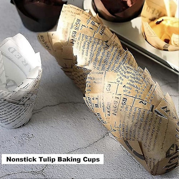 Muffinform, 200 Stykker Tulipan Muffinforme - 2 Tommer Standard Papir
