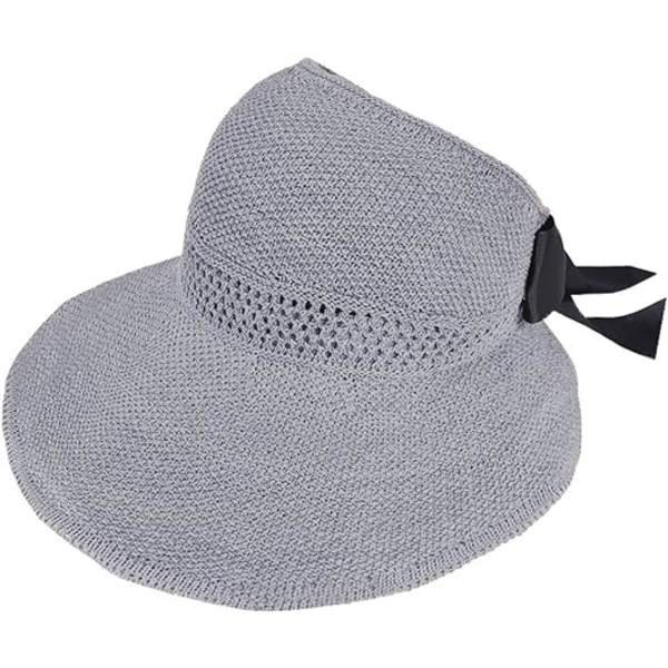 Hatt med stråskjerm for kvinner, solhatt, strandhatt, skjermer, pannebånd, hatt G