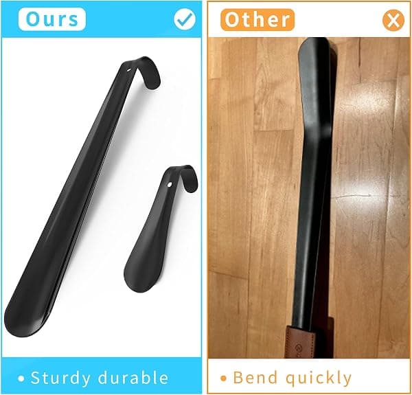 2 stk 42cm & 14,5cm Premium Skohorn i Rustfritt Stål
