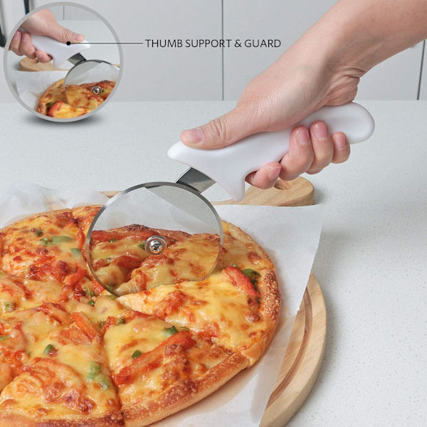 Pizzakutter, Pizzahjul med rustfritt stål blad og sklisikkert grep