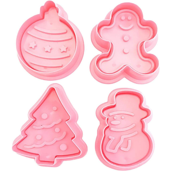 *4 st 3D Julgran Snögubbe Lykta Pepparkaksgubbe Bakning*